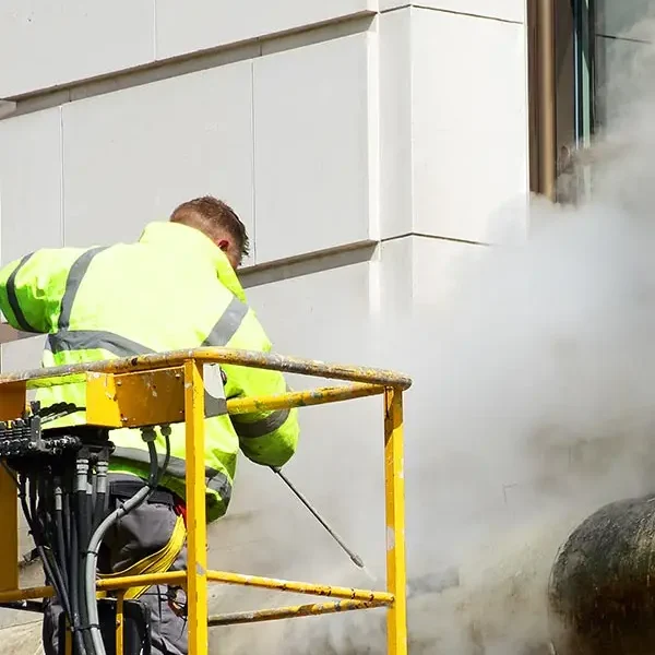 Mycie i czyszczenie elewacji budynku